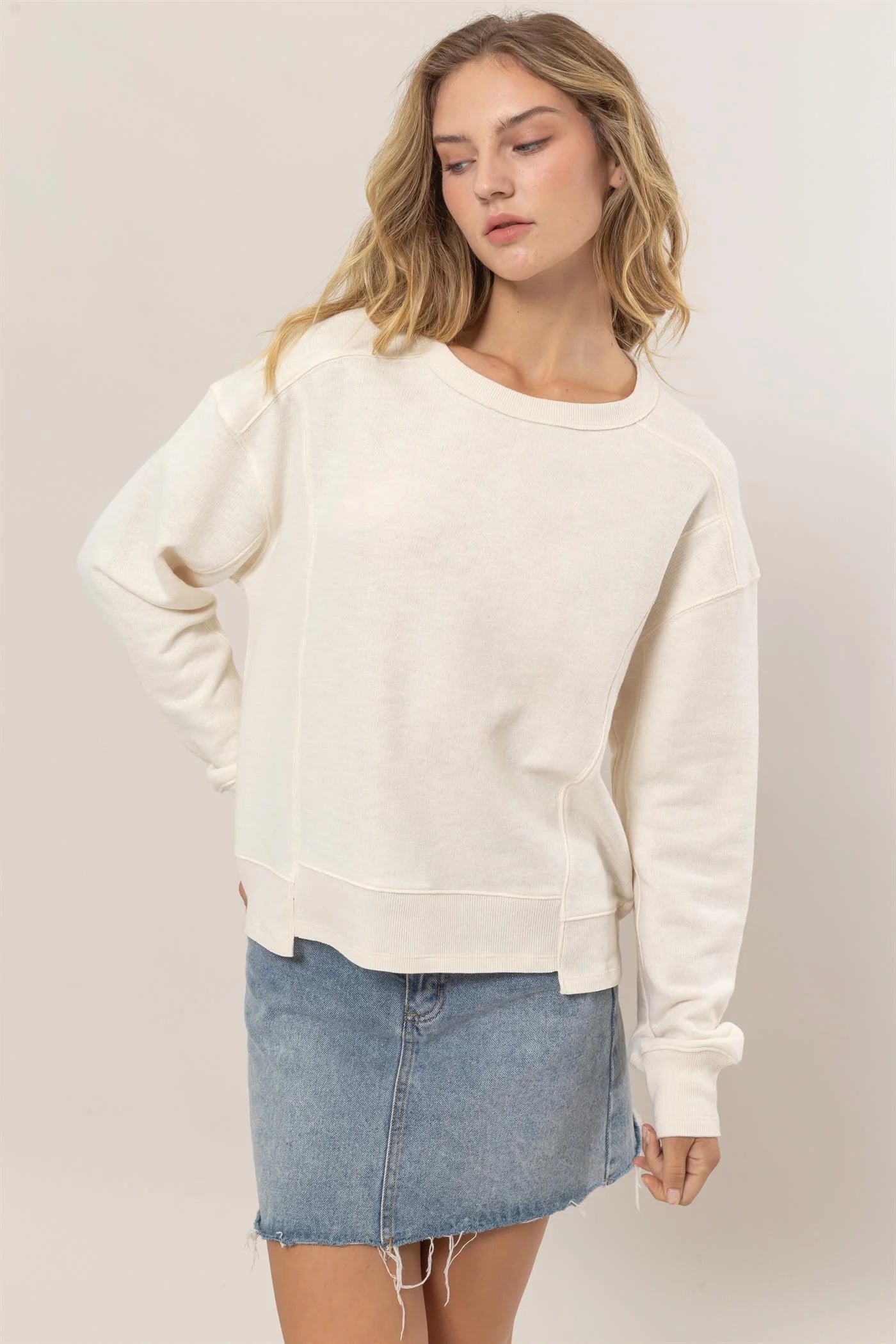 The “Ready to Roll” Seam Detail Sweatshirt — Trendy, Oversized & Ultra-Comfy