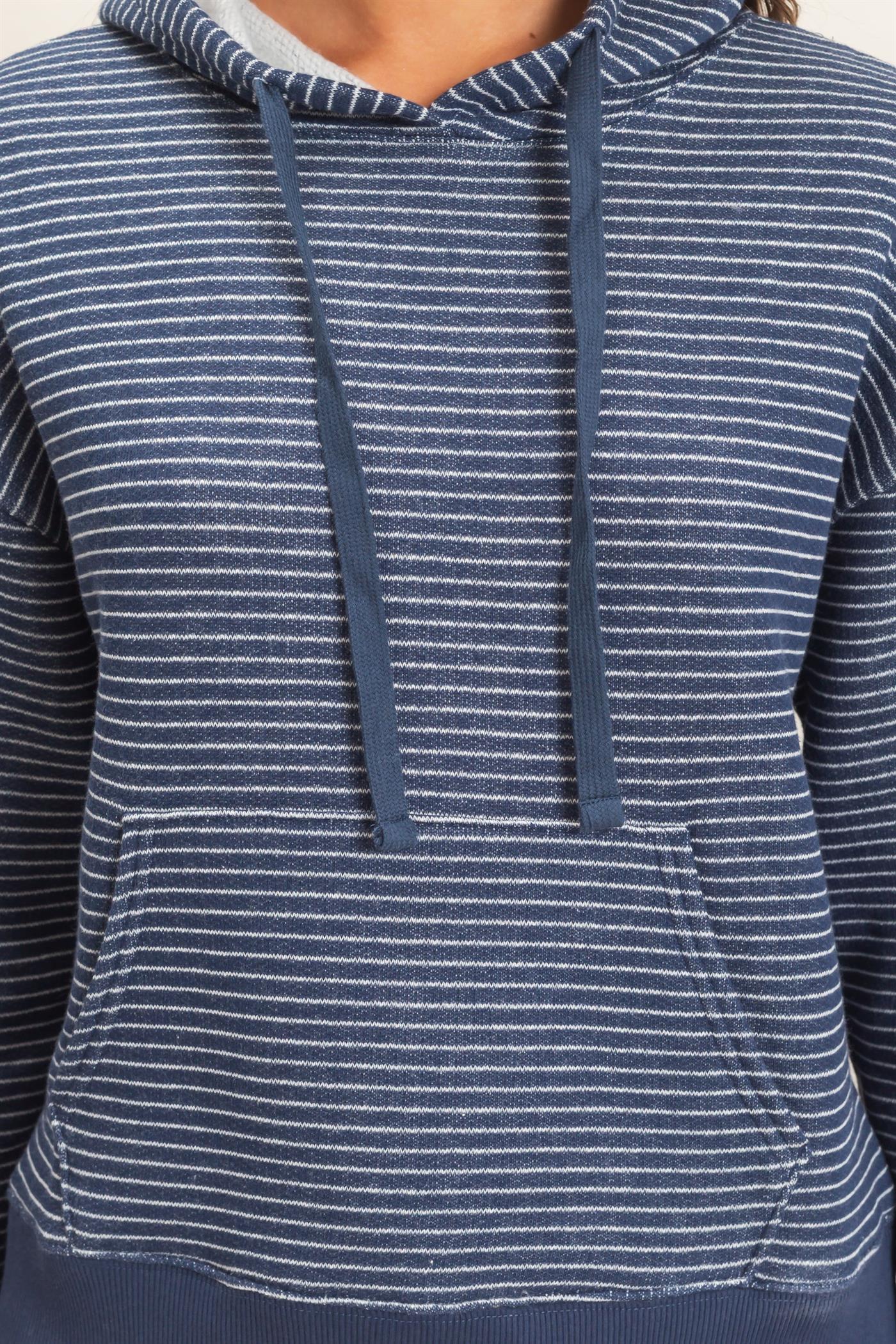 HyFVE / Double Zero Striped French Terry Hoodie | DZ26C619 Relaxed Drawstring Pullover