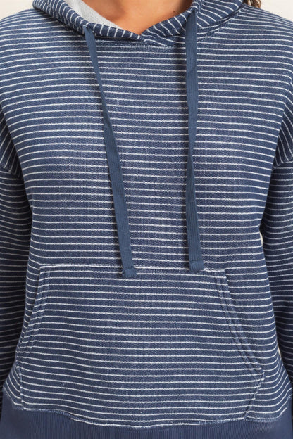 HyFVE / Double Zero Striped French Terry Hoodie | DZ26C619 Relaxed Drawstring Pullover