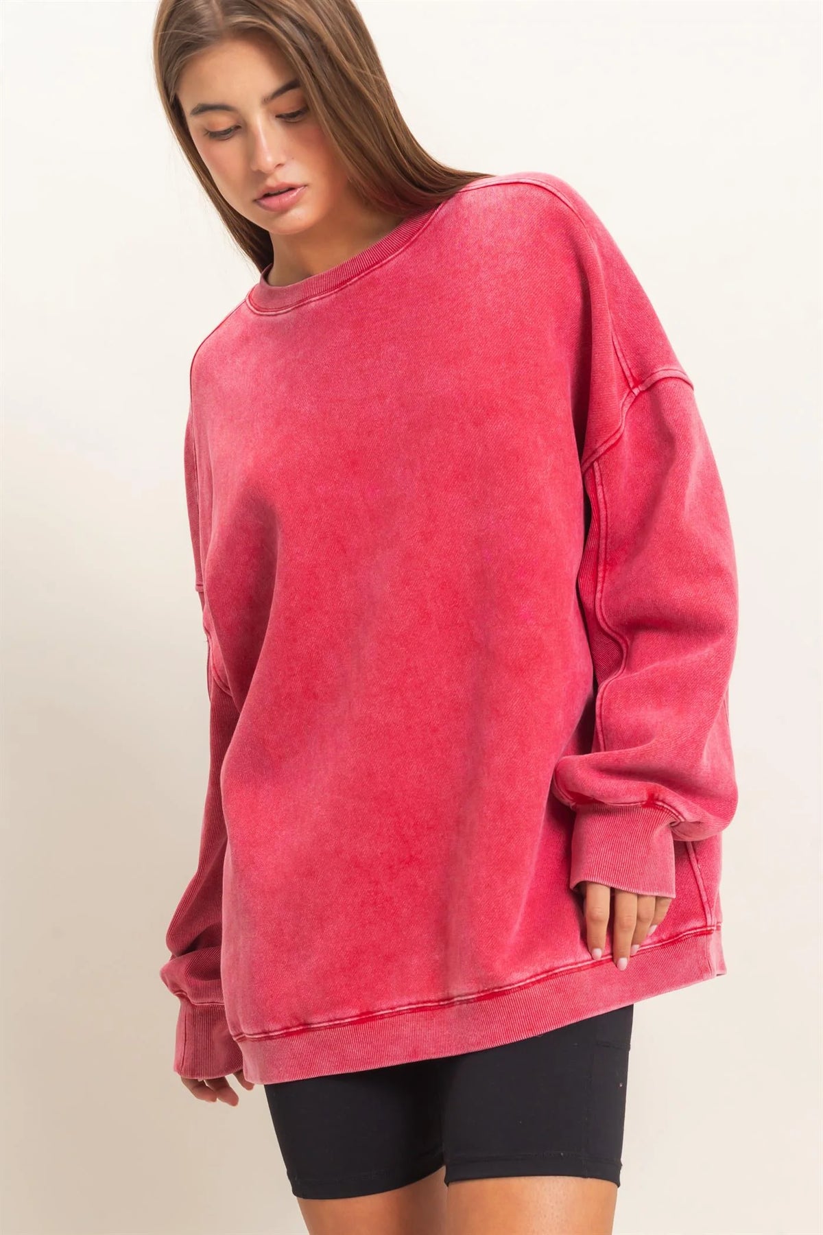 HyFVE / Double Zero Acid Wash Crewneck Sweatshirt | DZ26E268 Vintage Wash Pullover