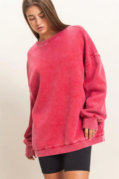 HyFVE / Double Zero Acid Wash Crewneck Sweatshirt | DZ26E268 Vintage Wash Pullover