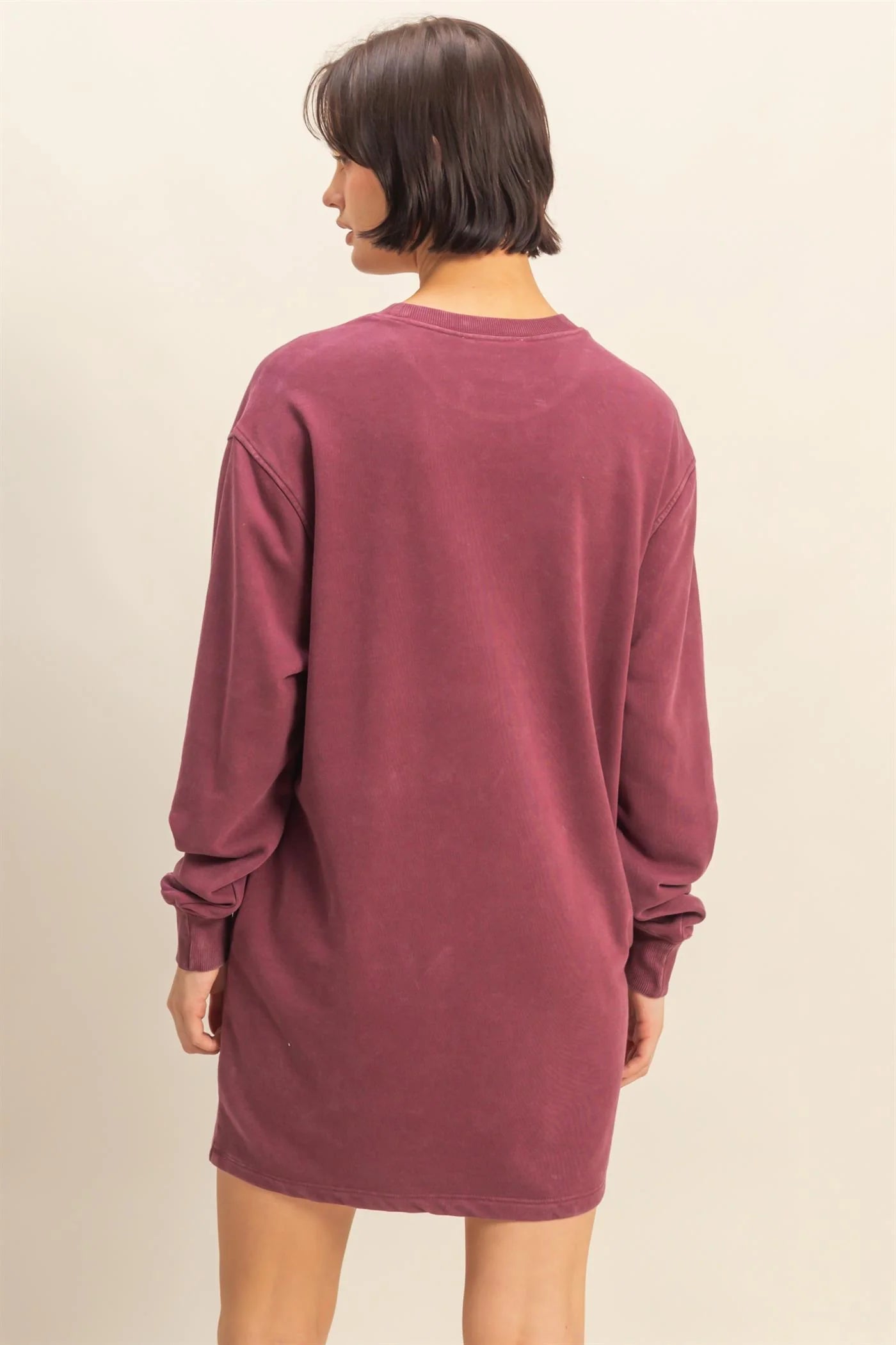 Mineral Washed Oversized Mini Sweatshirt by HYFVE – Relaxed Fit, Dropped Shoulder