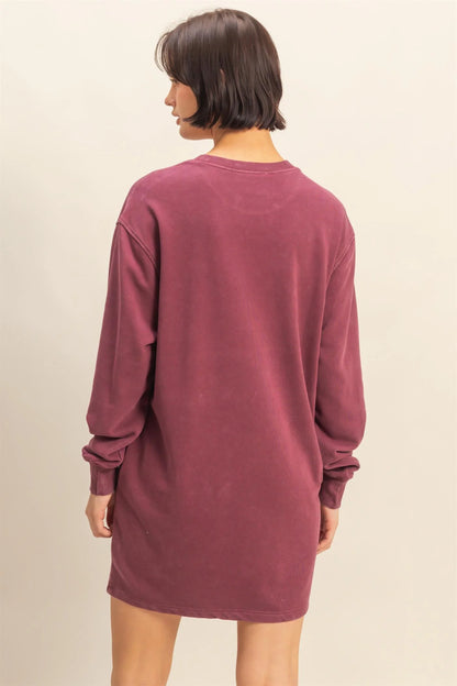 Mineral Washed Oversized Mini Sweatshirt by HYFVE – Relaxed Fit, Dropped Shoulder