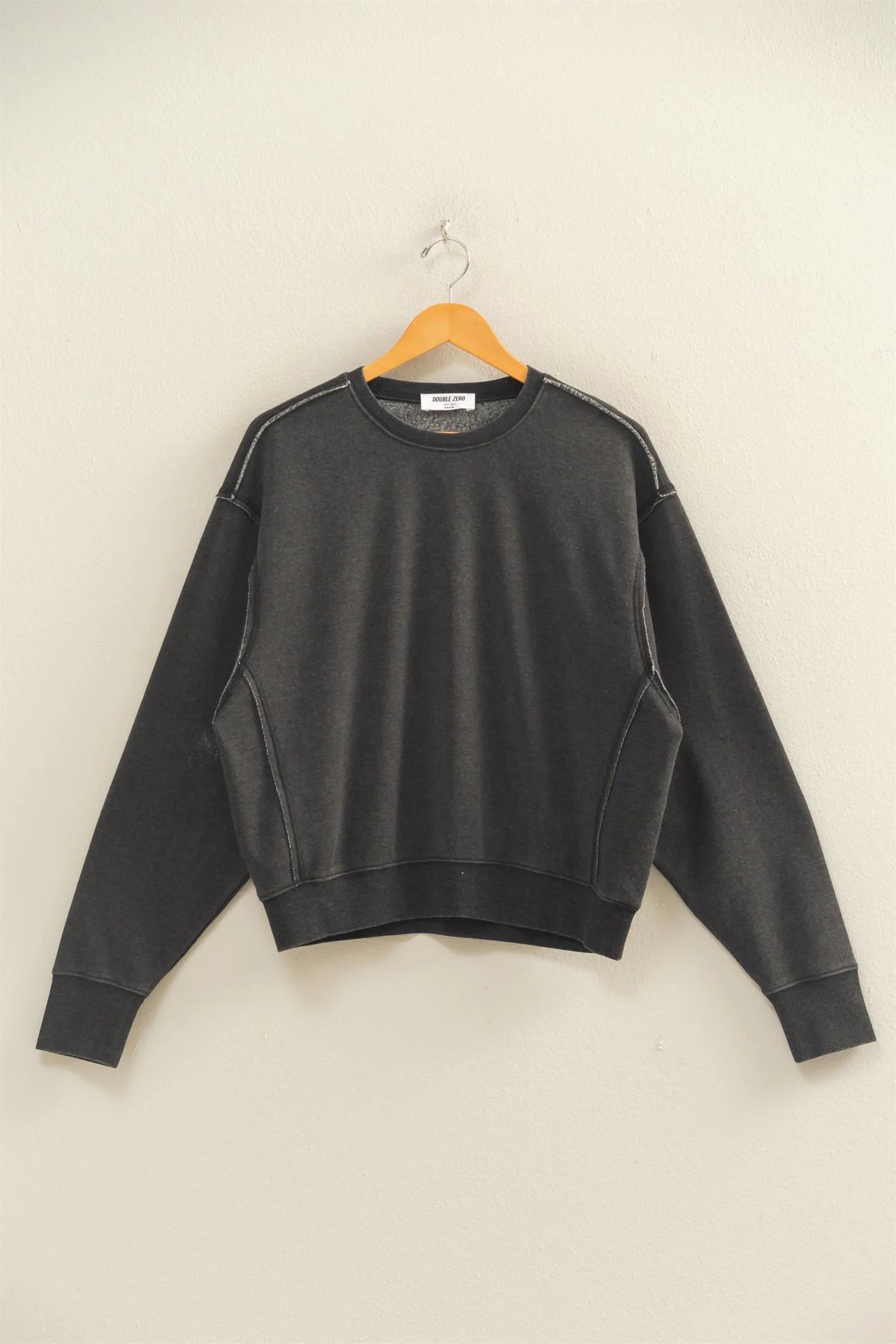 HyFVE / Double Zero Laid Back Luxe Raw Edge Sweatshirt | Burnout French Terry Crewneck Pullover