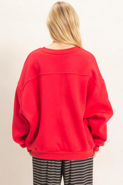 Bold & Cozy Oversized Sweatshirt | HyFve / Double Zero Dropped Shoulder Crewneck