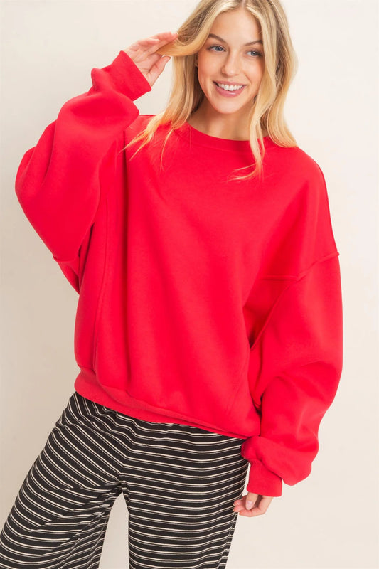 Bold & Cozy Oversized Sweatshirt | HyFve / Double Zero Dropped Shoulder Crewneck