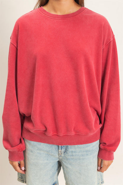 Mineral Wash Crew Neck Sweatshirt | By HYFVE