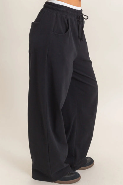 Washed Barrel Sweatpants by Double Zero | Drawstring Casual Boutique Pants