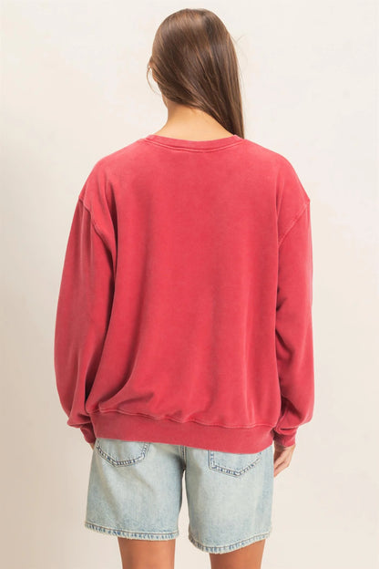 Mineral Wash Crew Neck Sweatshirt | By HYFVE