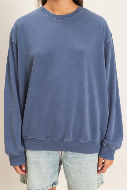Mineral Wash Crew Neck Sweatshirt | By HYFVE