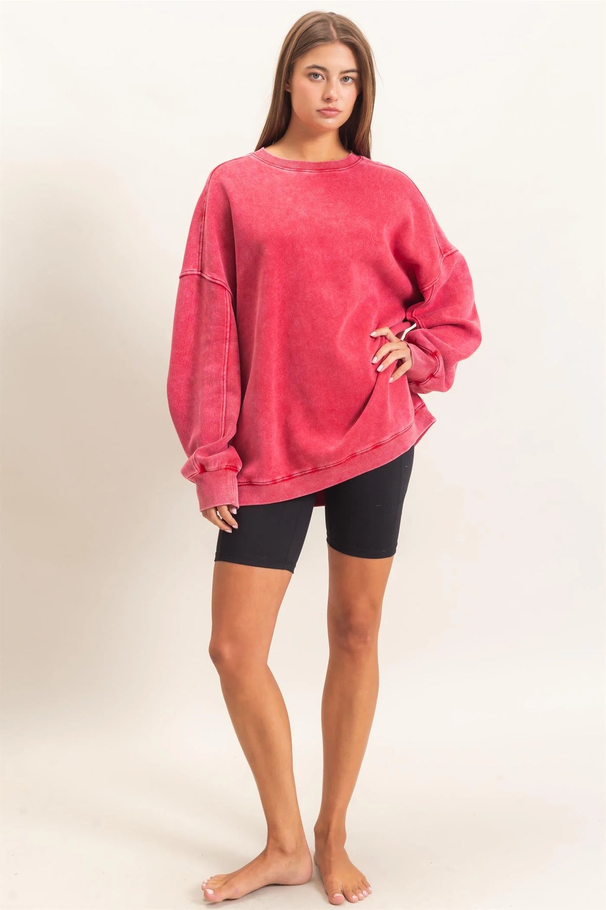 HyFVE / Double Zero Acid Wash Crewneck Sweatshirt | DZ26E268 Vintage Wash Pullover