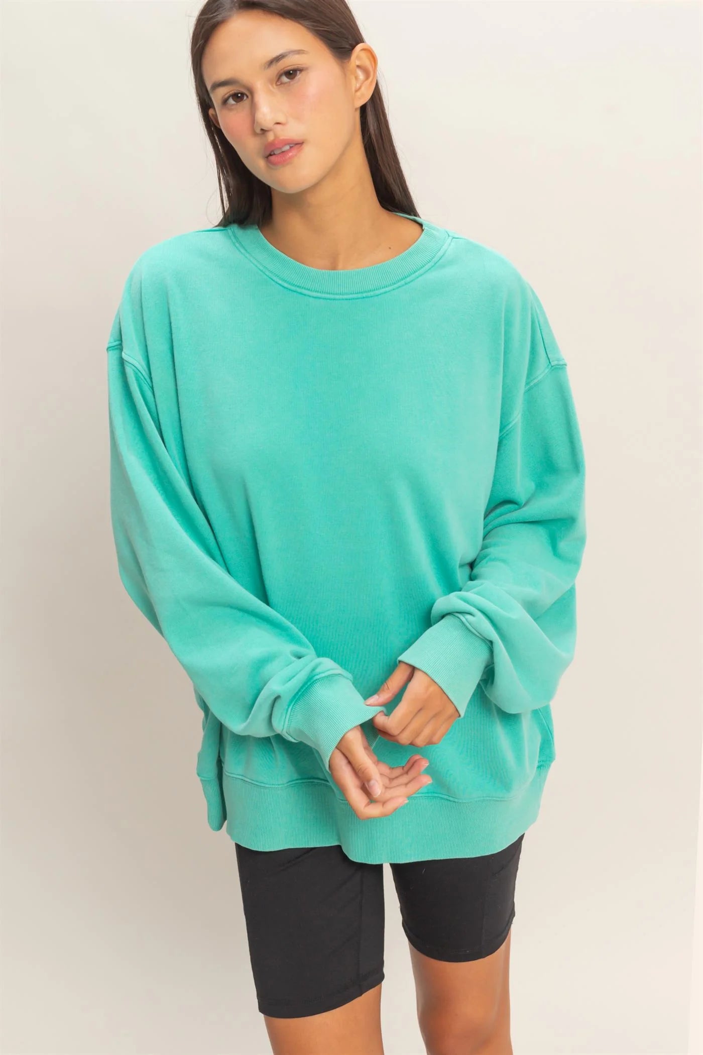 Oversized Mineral Washed Sweatshirt – Soft Vintage Fade, Relaxed Fit by HyFve
