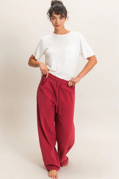 Washed Barrel Sweatpants by Double Zero | Drawstring Casual Boutique Pants