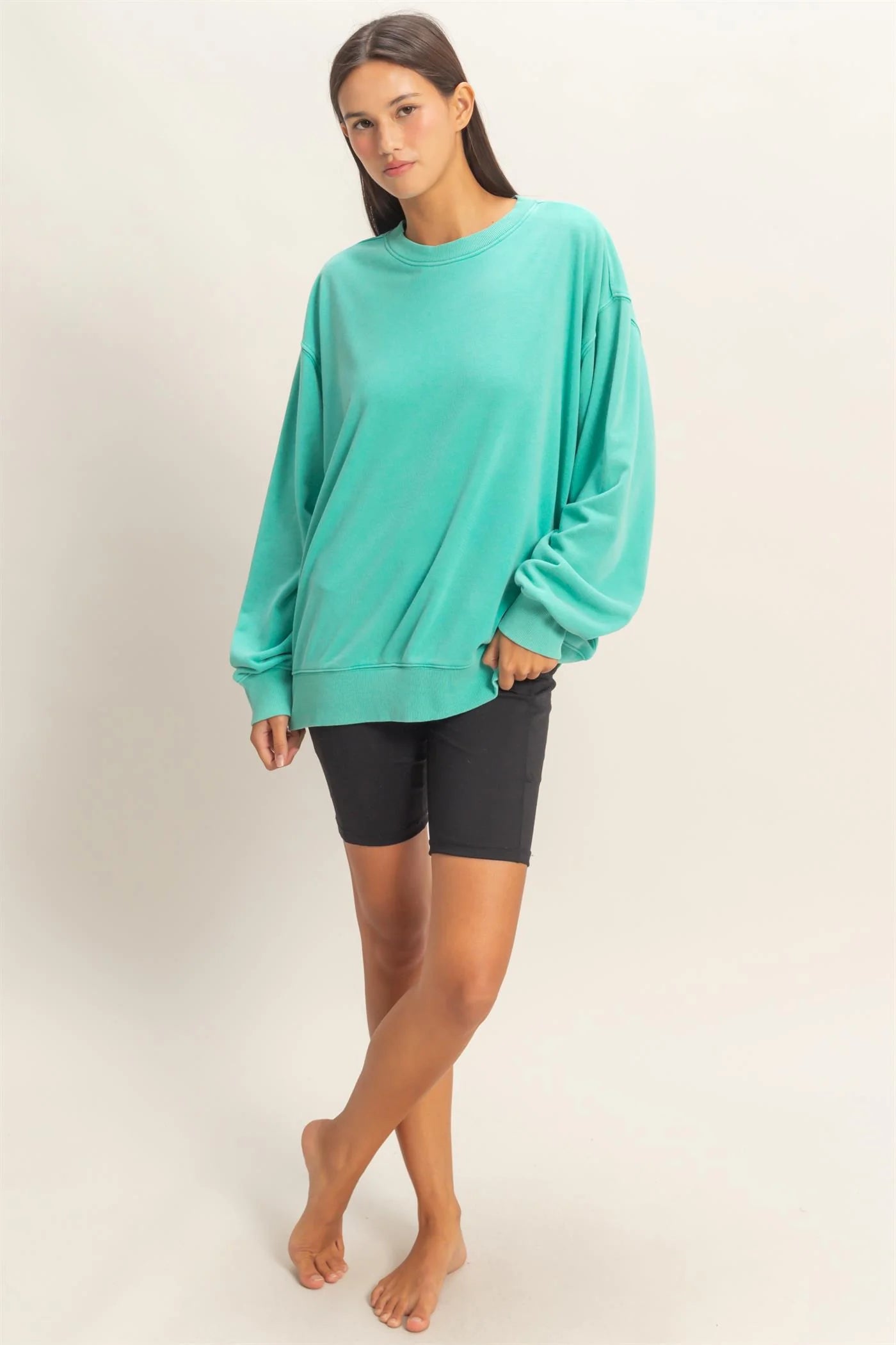Oversized Mineral Washed Sweatshirt – Soft Vintage Fade, Relaxed Fit by HyFve