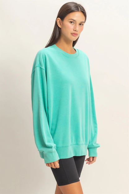 Oversized Mineral Washed Sweatshirt – Soft Vintage Fade, Relaxed Fit by HyFve