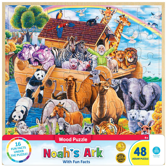 Wood Fun Facts Noahs Ark 48pc Wood Puzzle