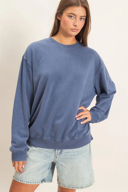 Mineral Wash Crew Neck Sweatshirt | By HYFVE