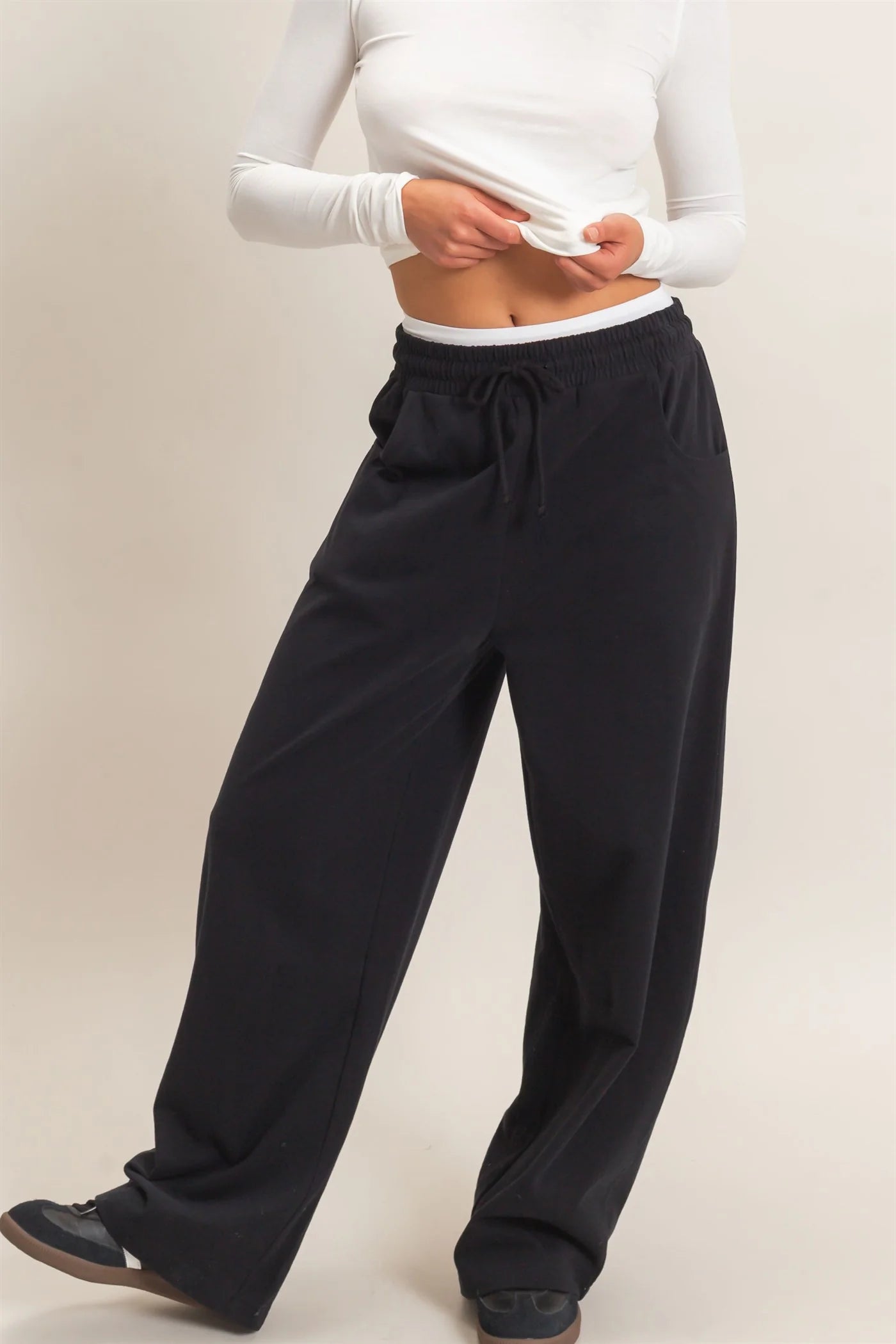 Washed Barrel Sweatpants by Double Zero | Drawstring Casual Boutique Pants