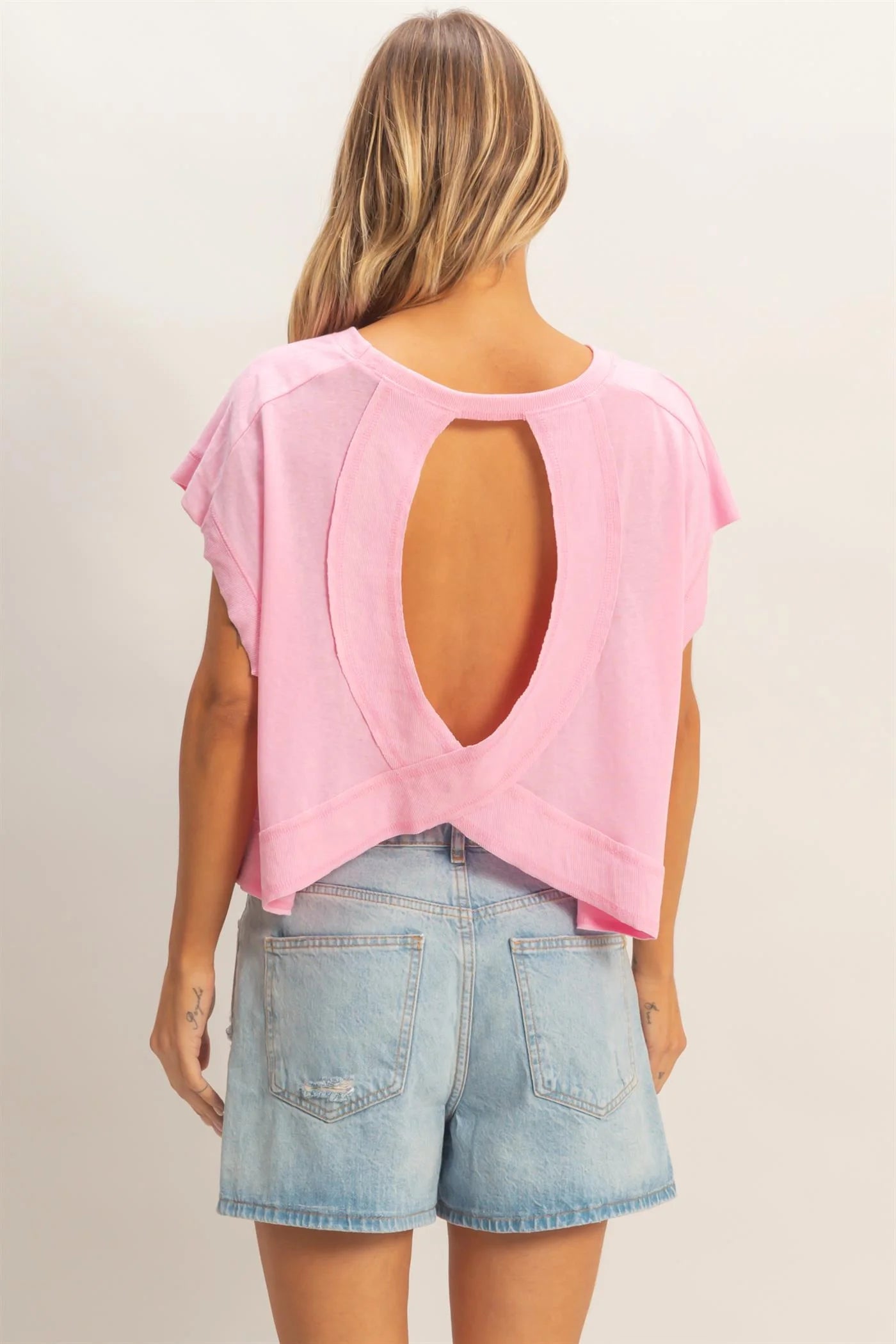 Easy Breezy Babe Boxy Crew Neck Crop Top | Relaxed Fit Casual Tee