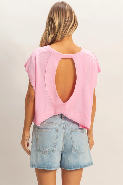 Easy Breezy Babe Boxy Crew Neck Crop Top | Relaxed Fit Casual Tee