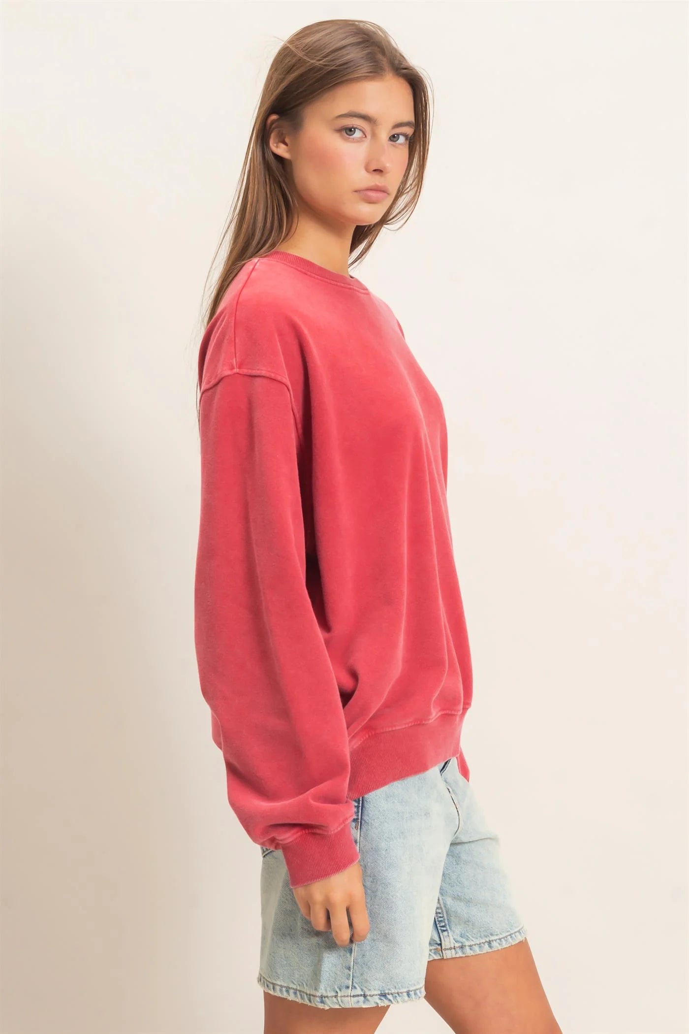 Mineral Wash Crew Neck Sweatshirt | By HYFVE