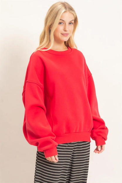 Bold & Cozy Oversized Sweatshirt | HyFve / Double Zero Dropped Shoulder Crewneck
