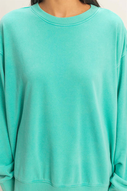 Oversized Mineral Washed Sweatshirt – Soft Vintage Fade, Relaxed Fit by HyFve