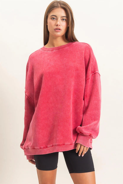 HyFVE / Double Zero Acid Wash Crewneck Sweatshirt | DZ26E268 Vintage Wash Pullover