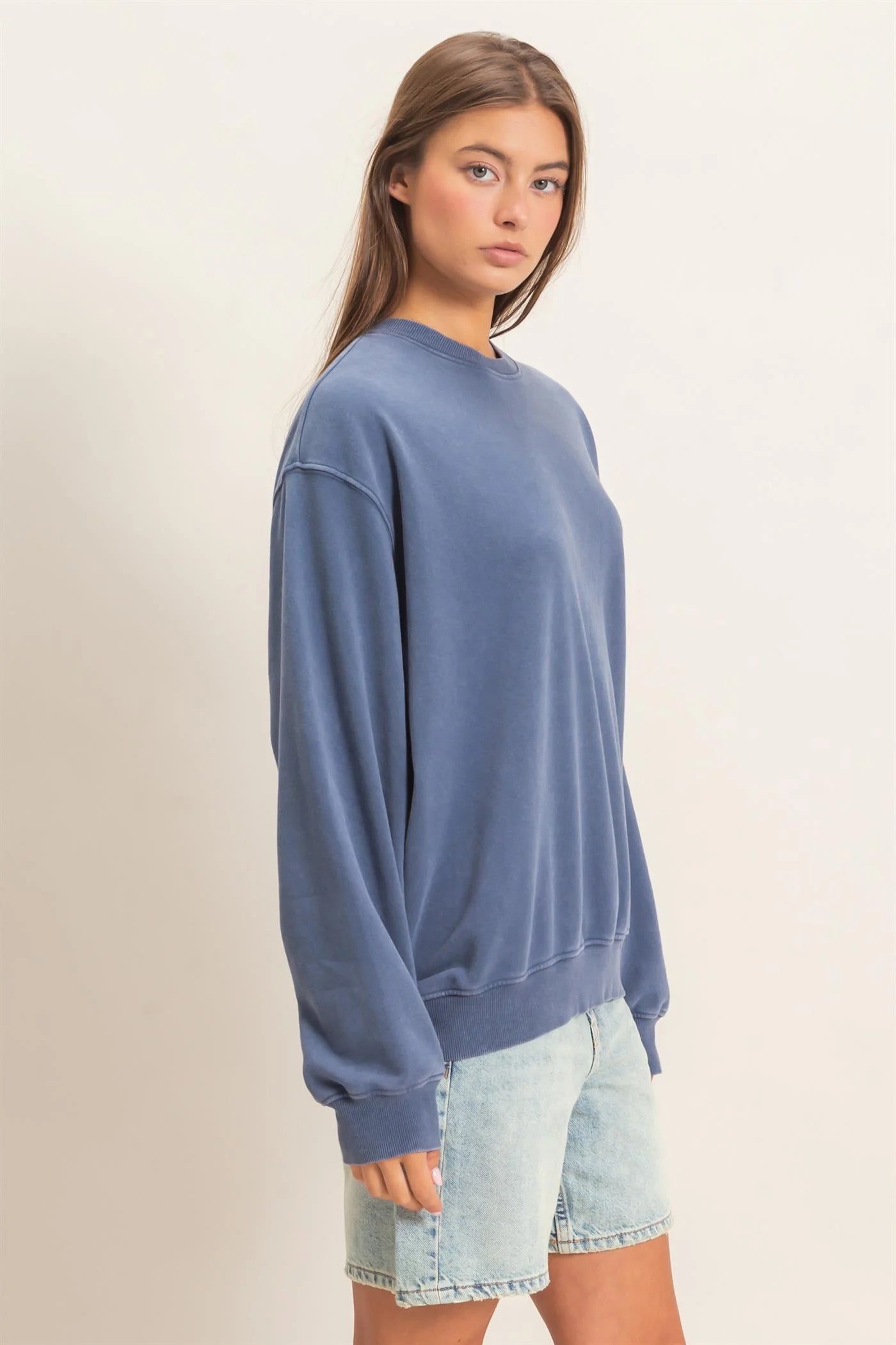Mineral Wash Crew Neck Sweatshirt | By HYFVE