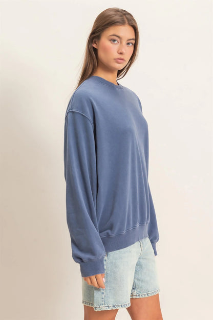Mineral Wash Crew Neck Sweatshirt | By HYFVE