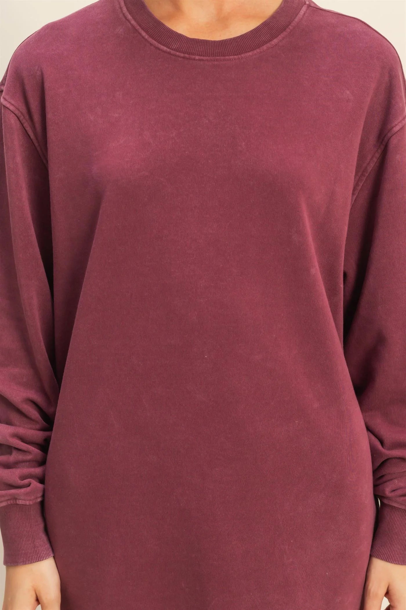 Mineral Washed Oversized Mini Sweatshirt by HYFVE – Relaxed Fit, Dropped Shoulder