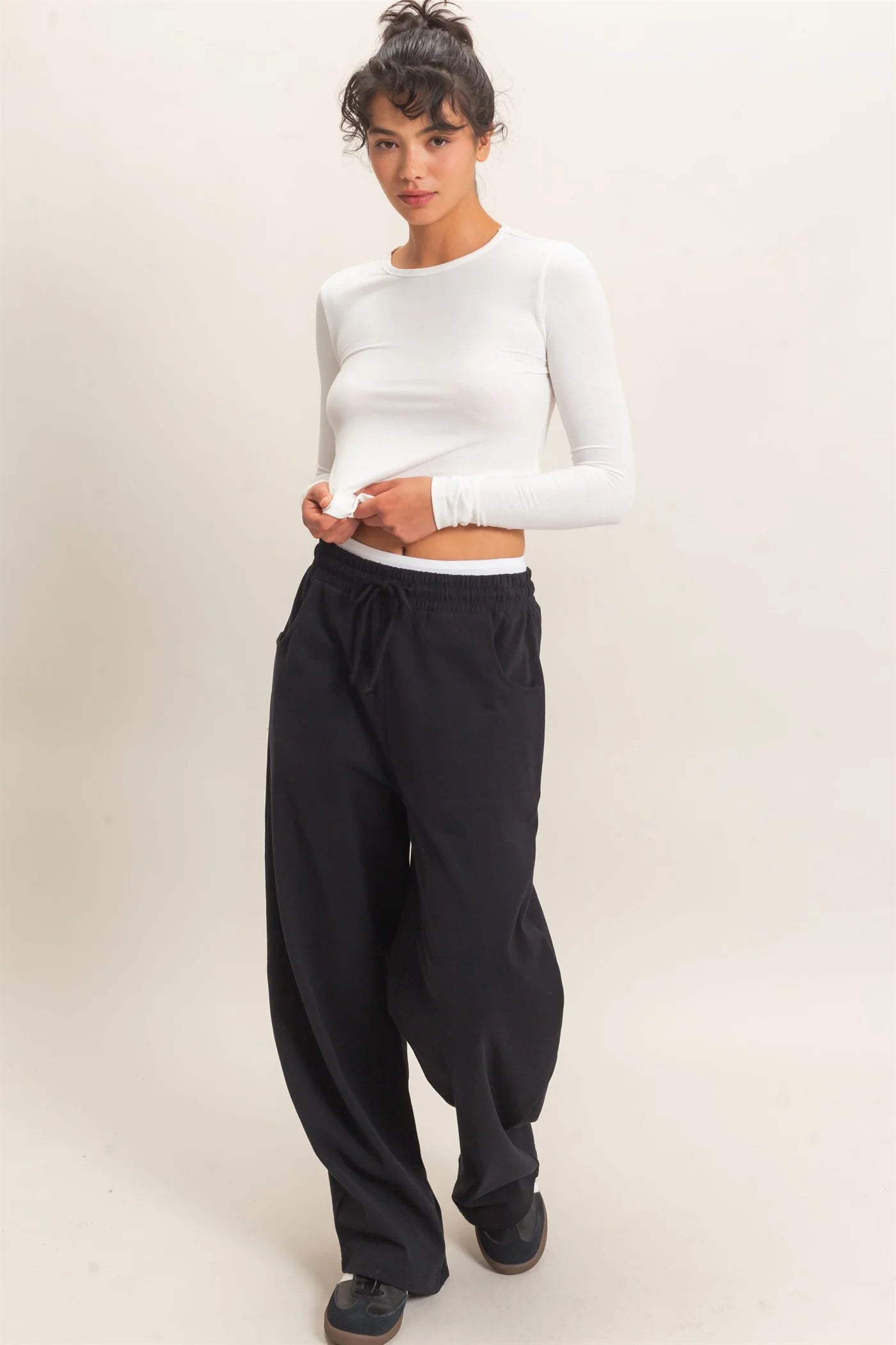 Washed Barrel Sweatpants by Double Zero | Drawstring Casual Boutique Pants