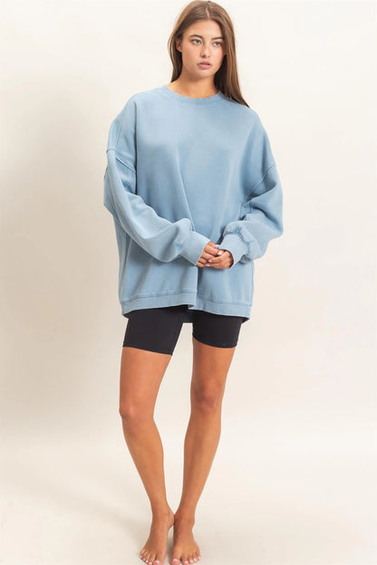 HyFVE / Double Zero Acid Wash Crewneck Sweatshirt | DZ26E268 Vintage Wash Pullover