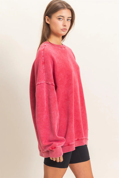 HyFVE / Double Zero Acid Wash Crewneck Sweatshirt | DZ26E268 Vintage Wash Pullover