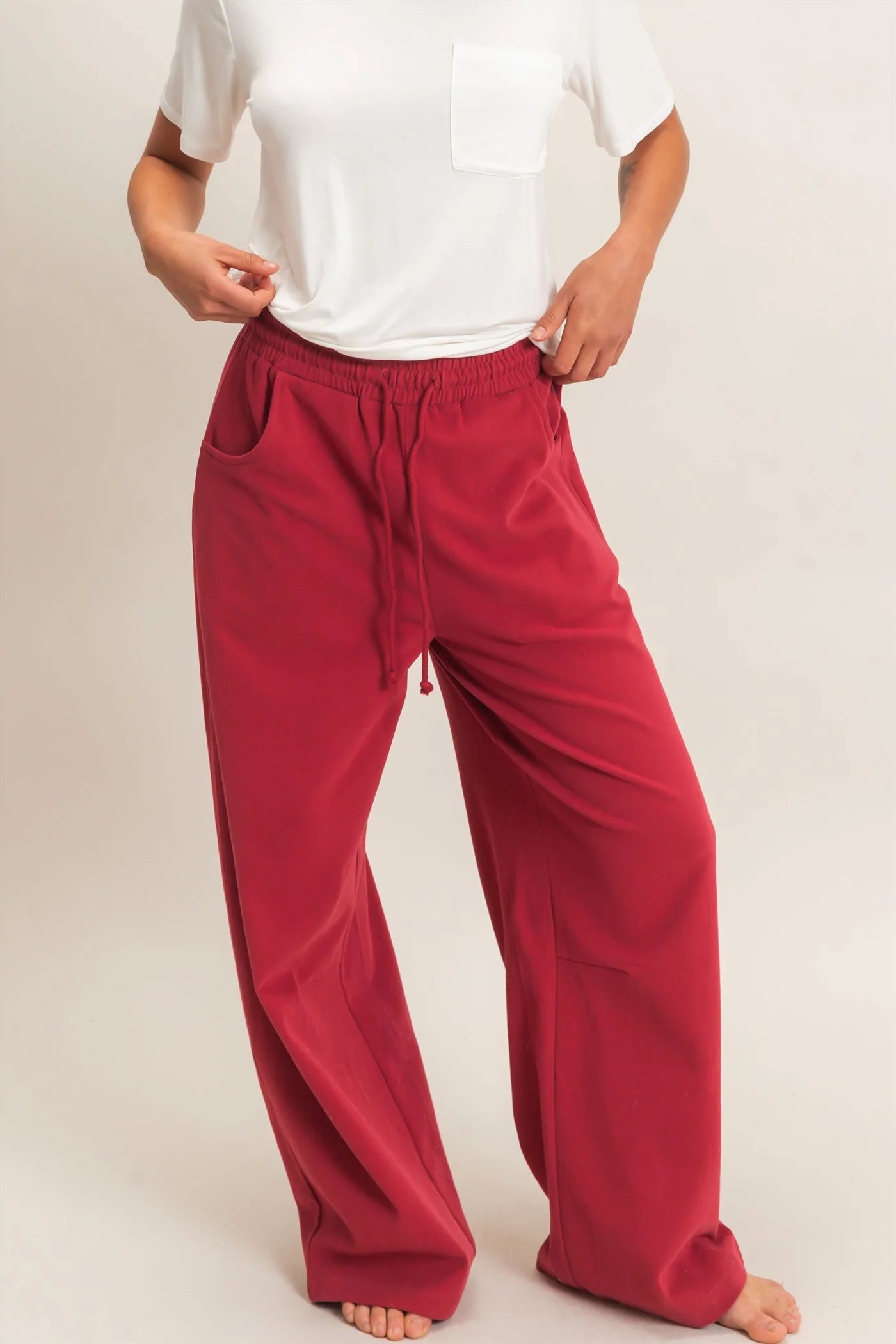 Washed Barrel Sweatpants by Double Zero | Drawstring Casual Boutique Pants
