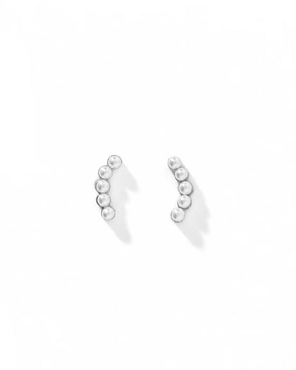 Linny Co. Abigail Pearl Screwback Stud Earrings | Gold or Silver Pearl Flat Back Earrings