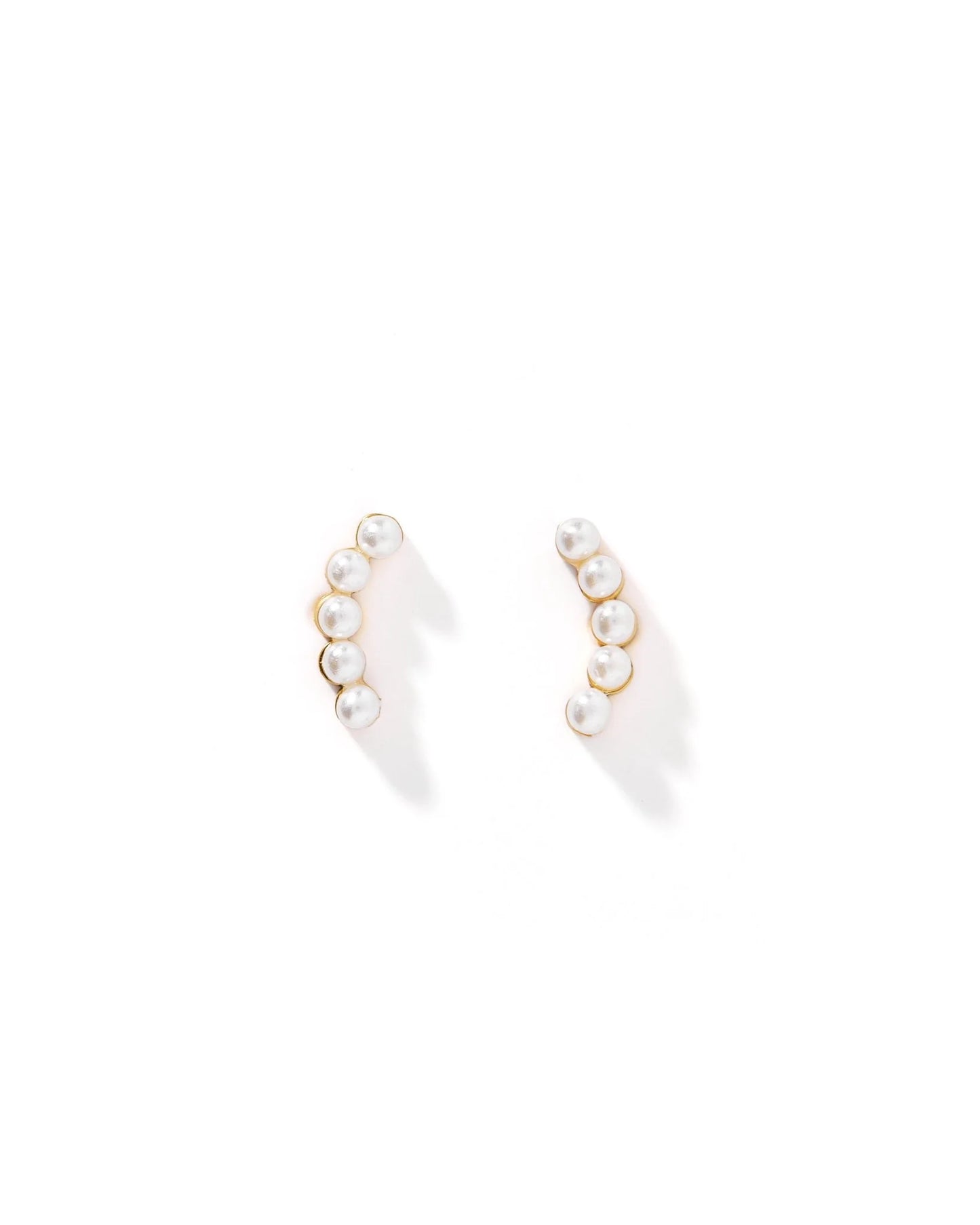 Linny Co. Abigail Pearl Screwback Stud Earrings | Gold or Silver Pearl Flat Back Earrings