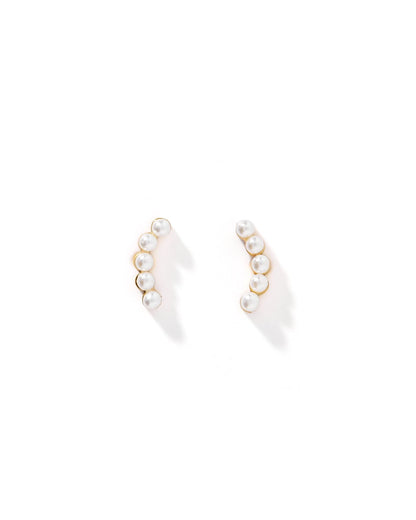 Linny Co. Abigail Pearl Screwback Stud Earrings | Gold or Silver Pearl Flat Back Earrings