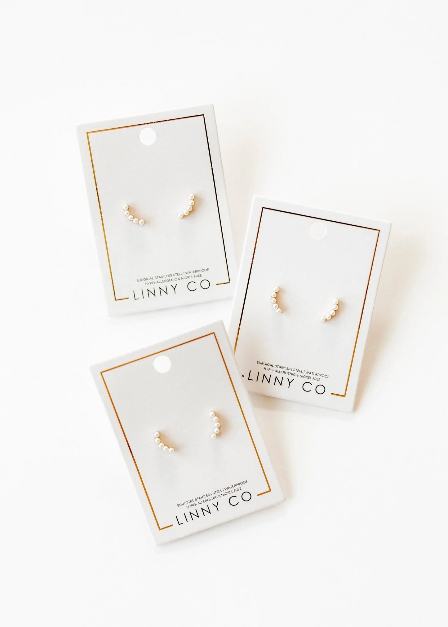 Linny Co. Abigail Pearl Screwback Stud Earrings | Gold or Silver Pearl Flat Back Earrings