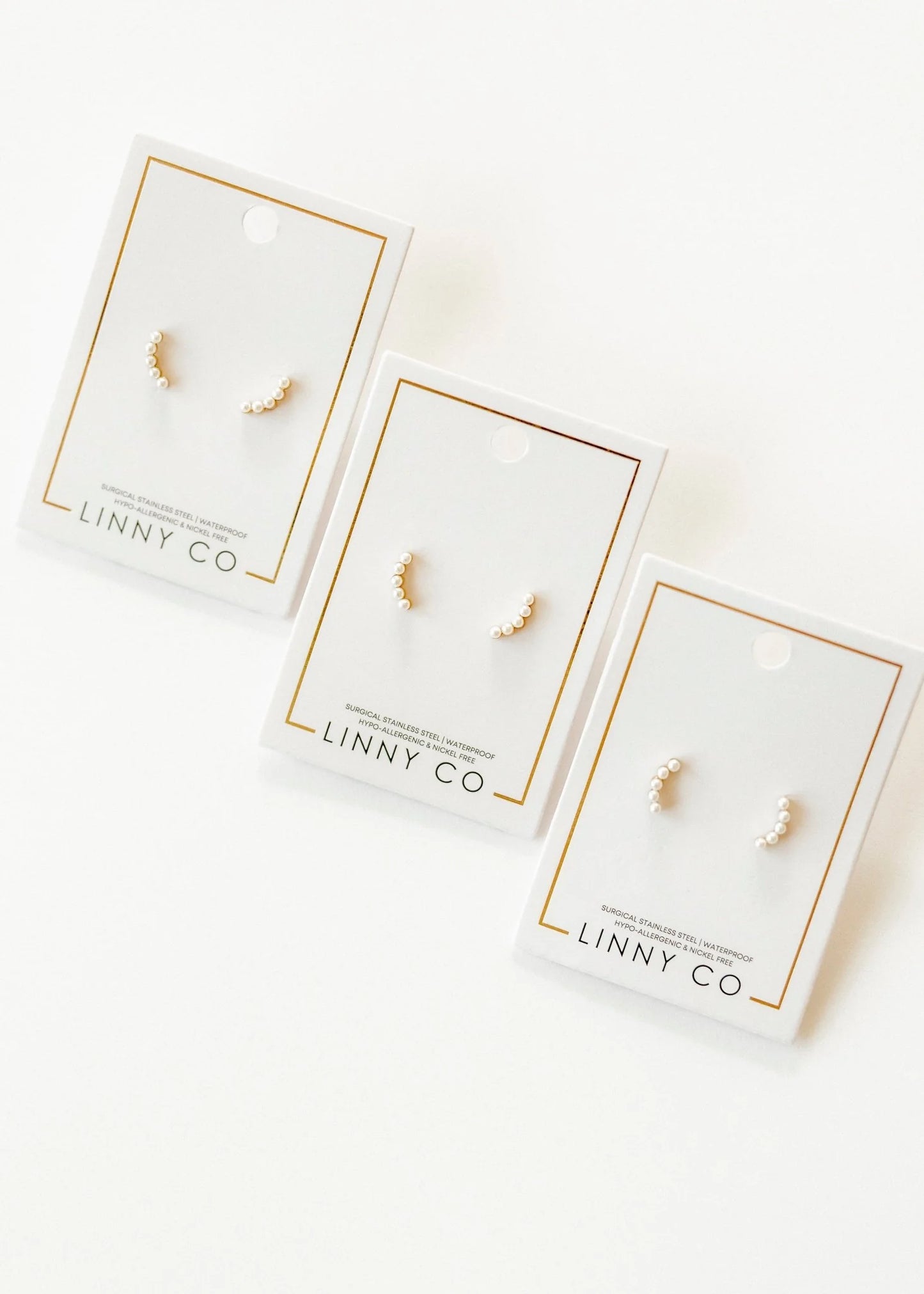 Linny Co. Abigail Pearl Screwback Stud Earrings | Gold or Silver Pearl Flat Back Earrings