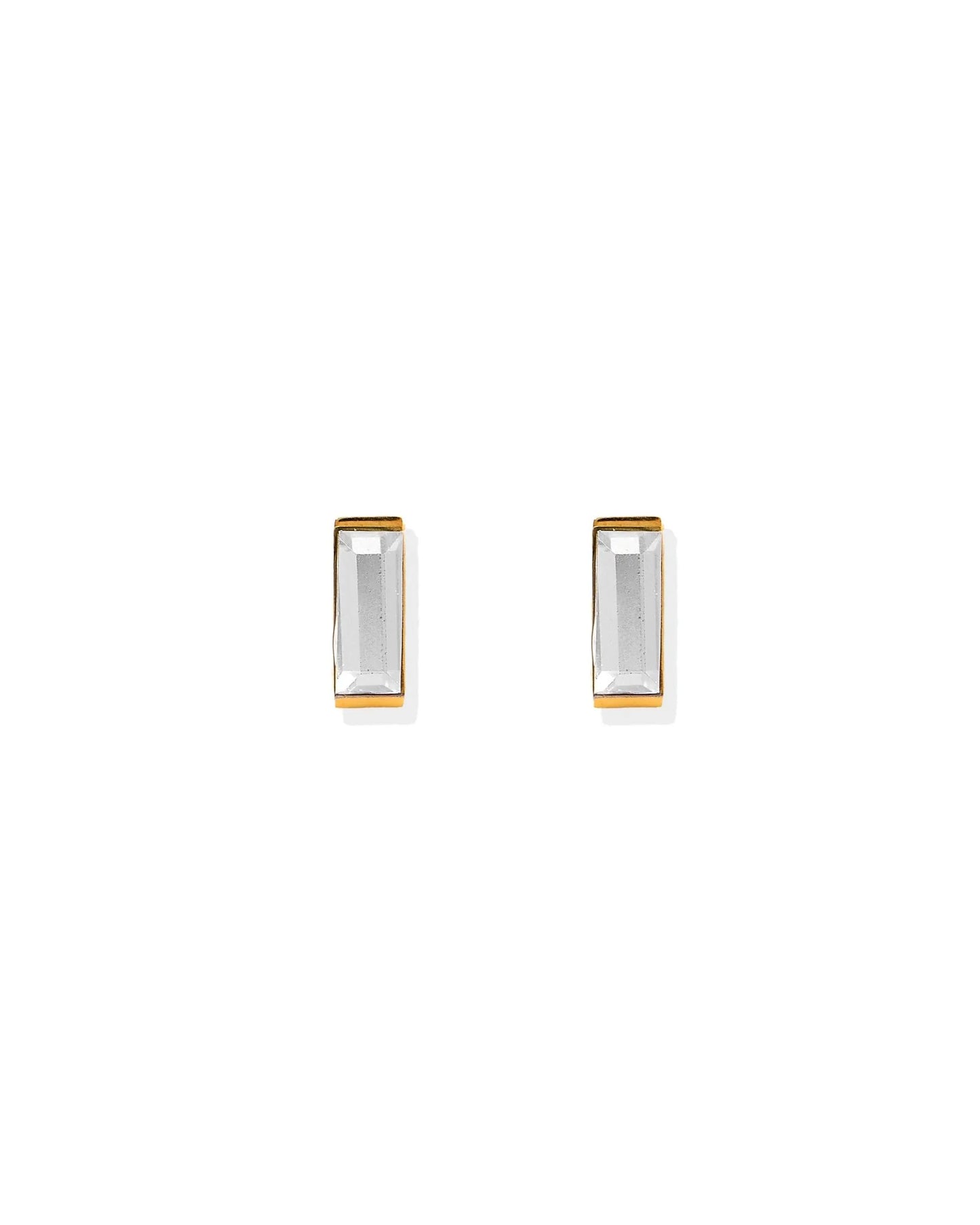 Linny Co. Amber Gold Screwback Stud Earrings | 8mm CZ Flat Back Earrings