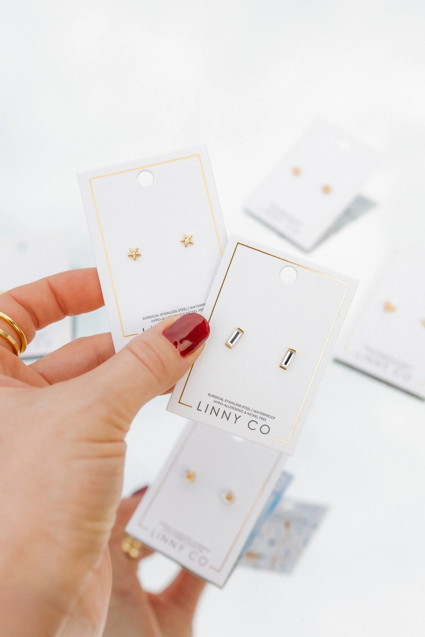 Linny Co. Amber Gold Screwback Stud Earrings | 8mm CZ Flat Back Earrings