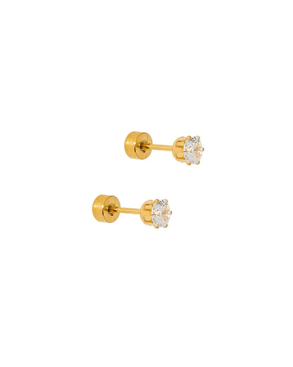 Linny Co. Helen Screwback Stud Earrings | 5mm Hypoallergenic Flat Back Earrings