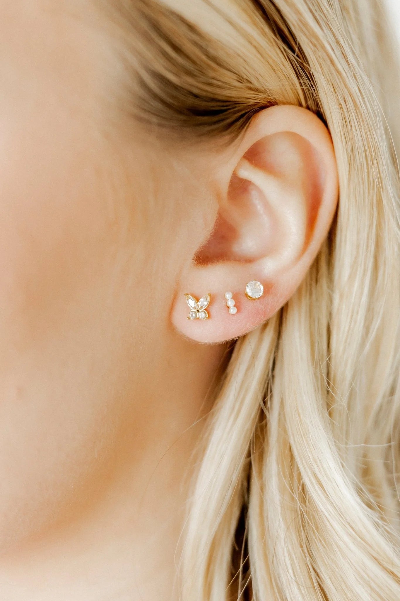 Linny Co. Helen Screwback Stud Earrings | 5mm Hypoallergenic Flat Back Earrings