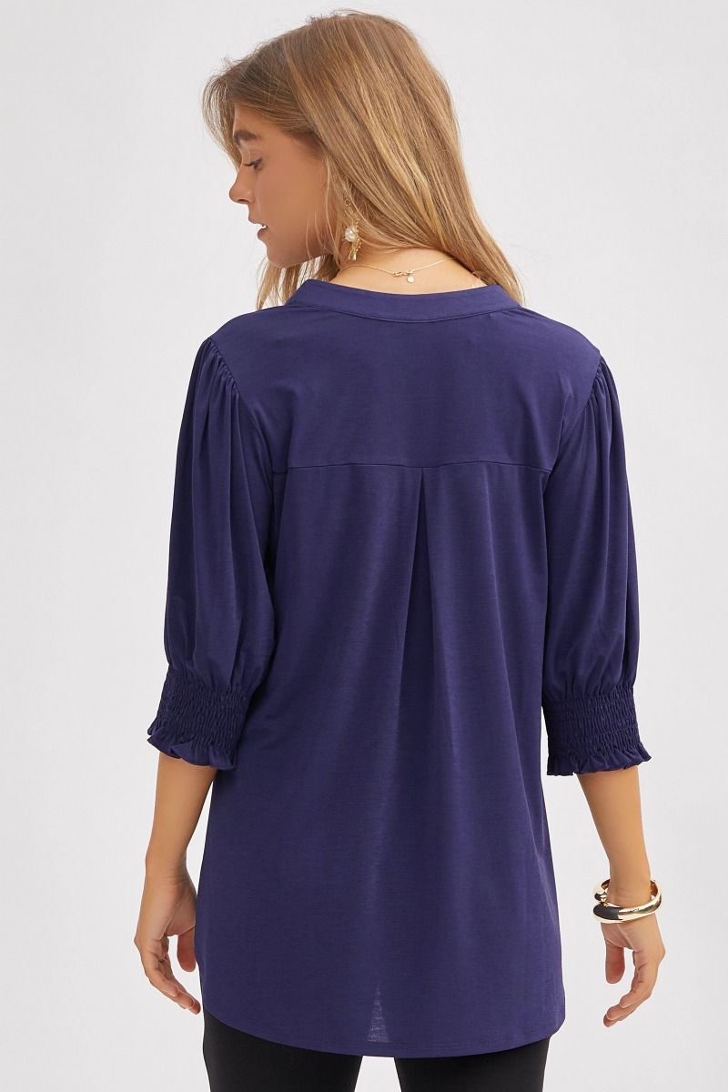 Dear Scarlett Smock Sleeve Solid Lizzy Top