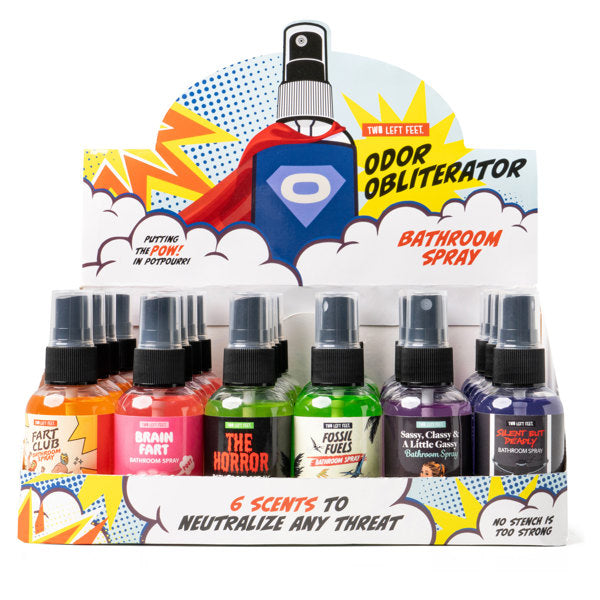 Two Left Feet Odor Obliterator Bathroom Spray | 2 oz Funny Scented Odor Eliminator