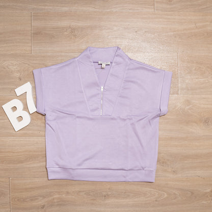 Zip Into Comfort | Short Sleeve Pullover Top