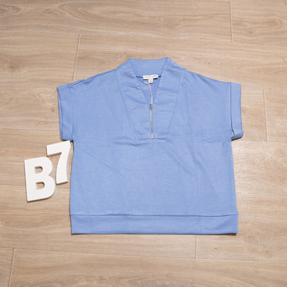 Zip Into Comfort | Short Sleeve Pullover Top