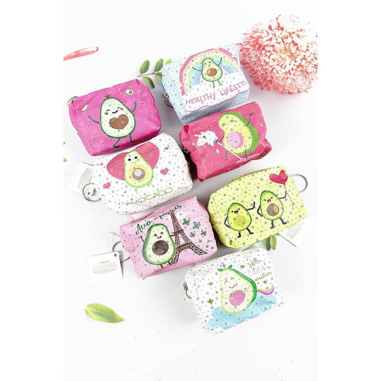 CUTE FASHION COSMETIC POUCH OF ASSORTED AVOCADO PRINT