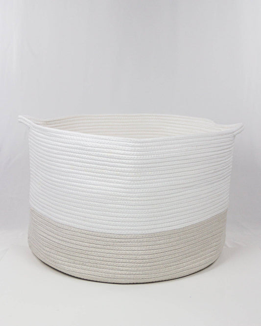 933 - Cotton Basket With Contrasting Handles